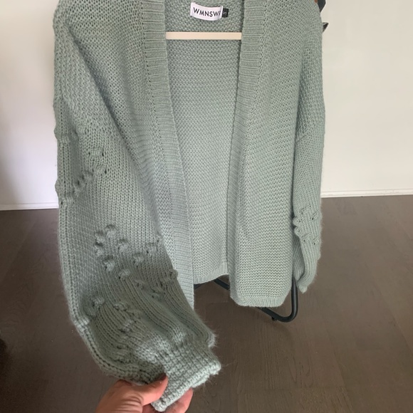 Greenheart Pom Pom Hearts Crochet Cardigan - Picture 4 of 4